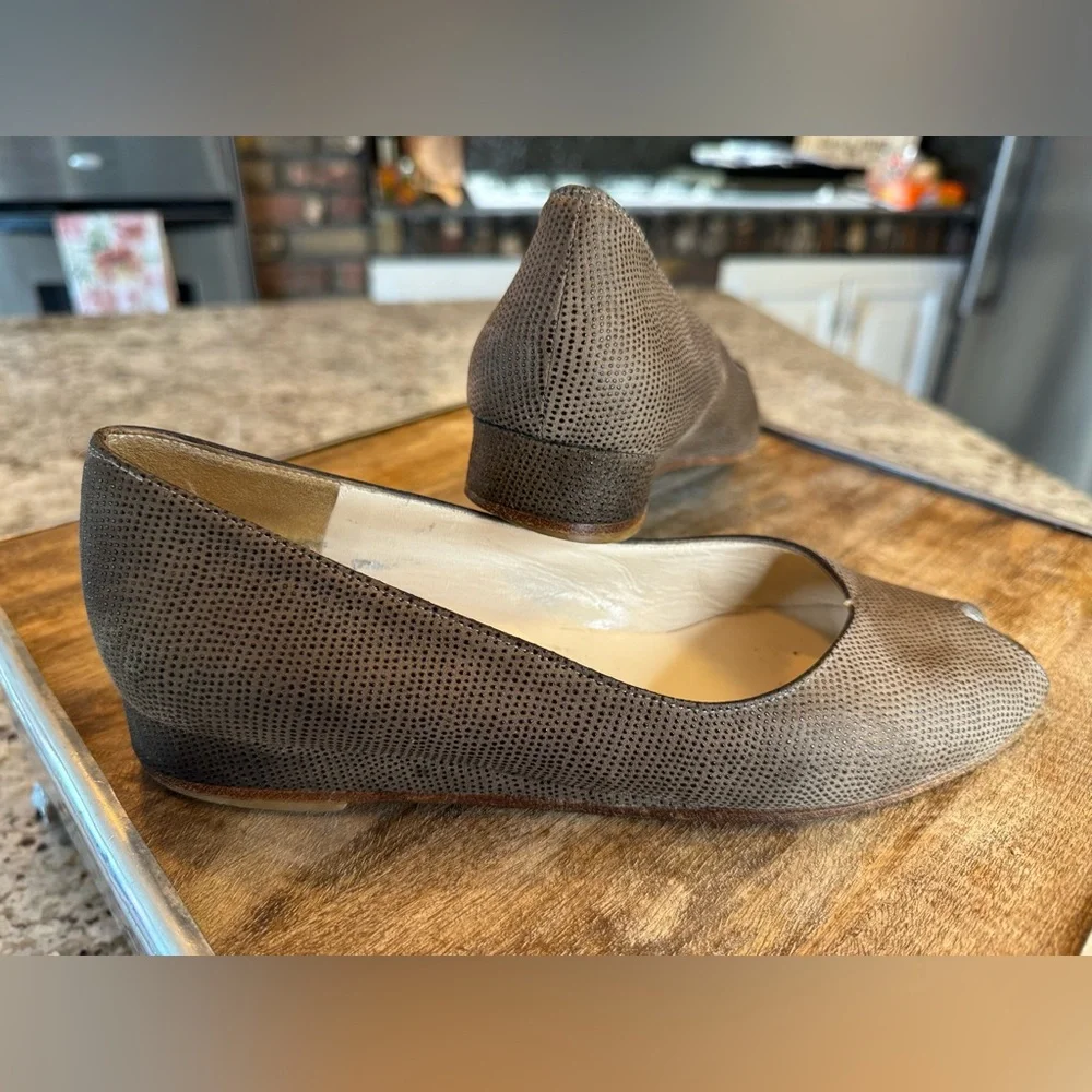 BRUNO MAGLI Parma Leather‎ Peep Toe Wedges